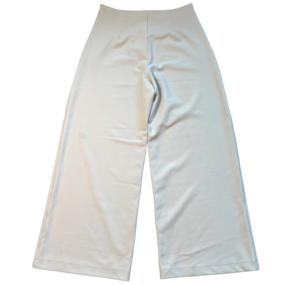 Abercrombie & Fitch Pants Size 14‎ Short / 32 Creme Crepe Wide Legs High Rise - Picture 8 of 9
